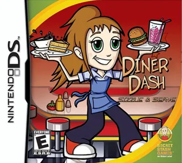 Diner Dash - Sizzle & Serve (USA) (En,Fr,De,Es,It) (Rev 1) box cover front